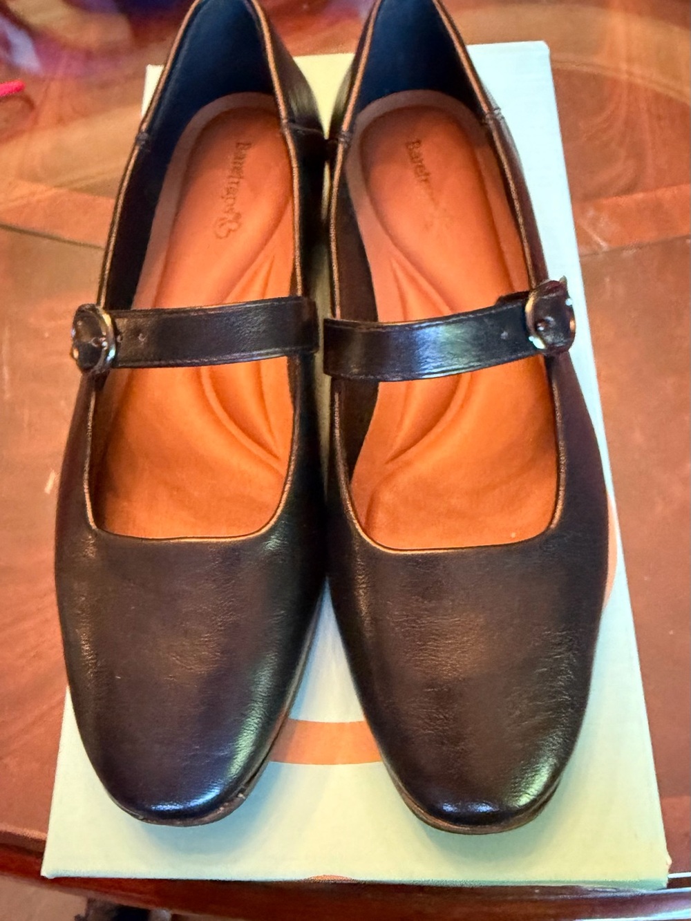 BareTraps Black Mary Jane Flats